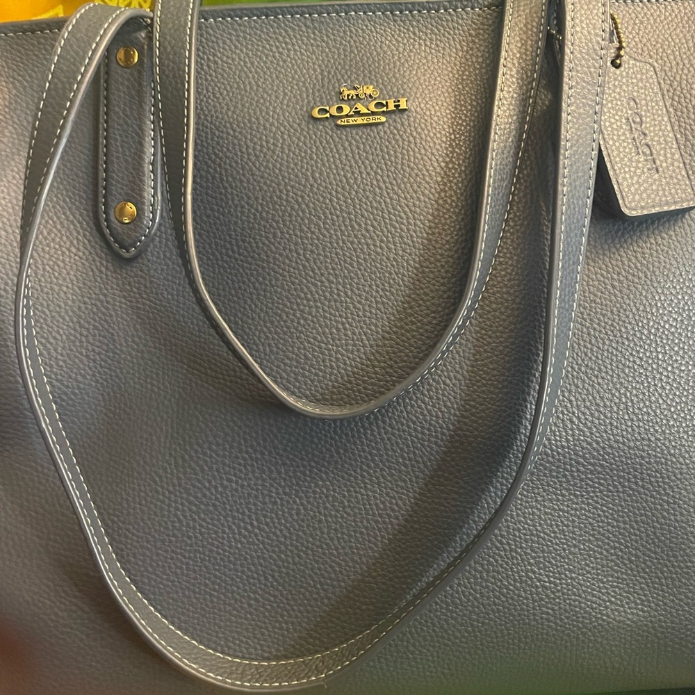 💕COACH BLUE CITY ZIP LARGE TOTE AND DUST BAG - Picture 5 of 9